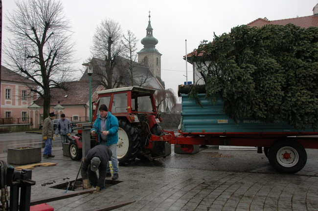 Weihnachtsbaum aufstellen 2007