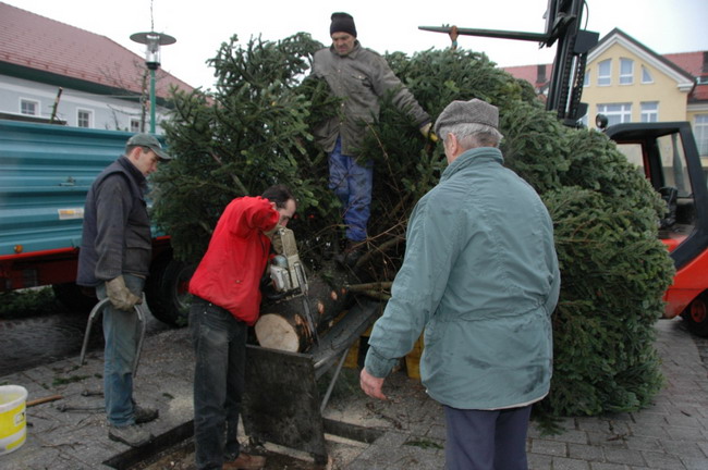 Weihnachtsbaum aufstellen 2007